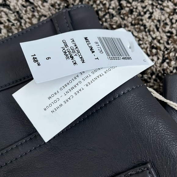 Aritzia Melina Leather Tall Pant in Peppercorn Grey, NWT - Picture 8 of 8